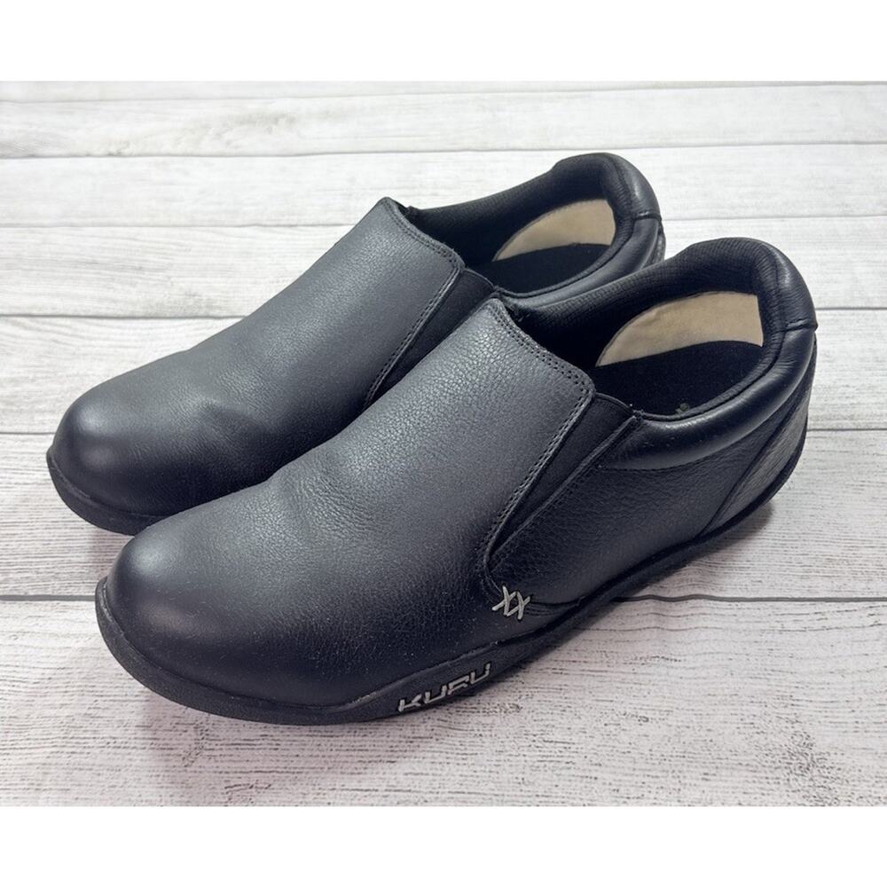 Kuru Women’s Kivi Leather Comfort Slip On Loafers Shoes Black Size 11
